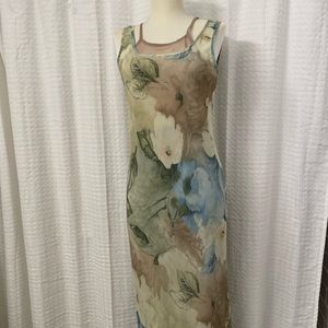 LAUNDRY by Shelli Segal Floral Maxi Slip Dress- Size 8 - EUC